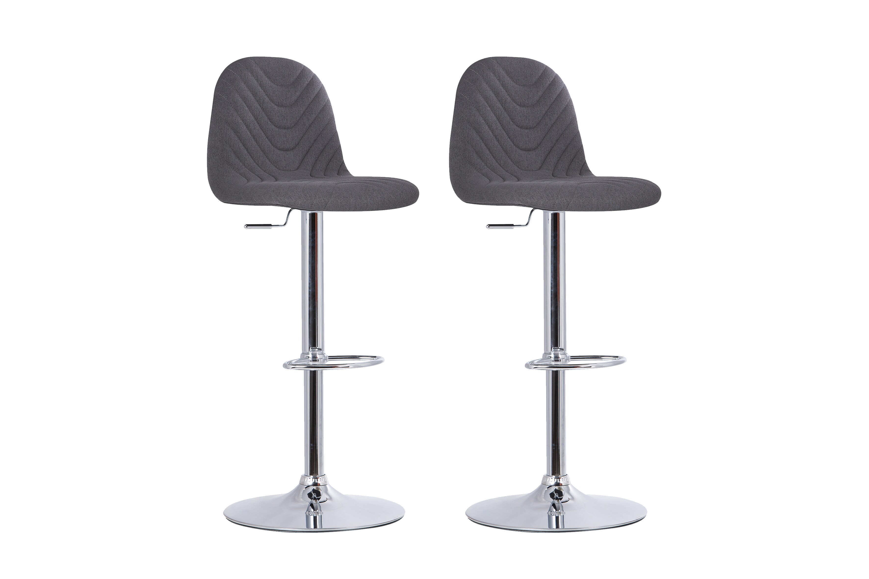 byLIVING Barhocker CASINO, 2-er Set, Webstoffbezug anthrazit, Gestell chrom
