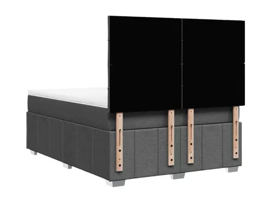 Sommier à lattes de lit avec matelas Gris foncé 140x190cm Tissu