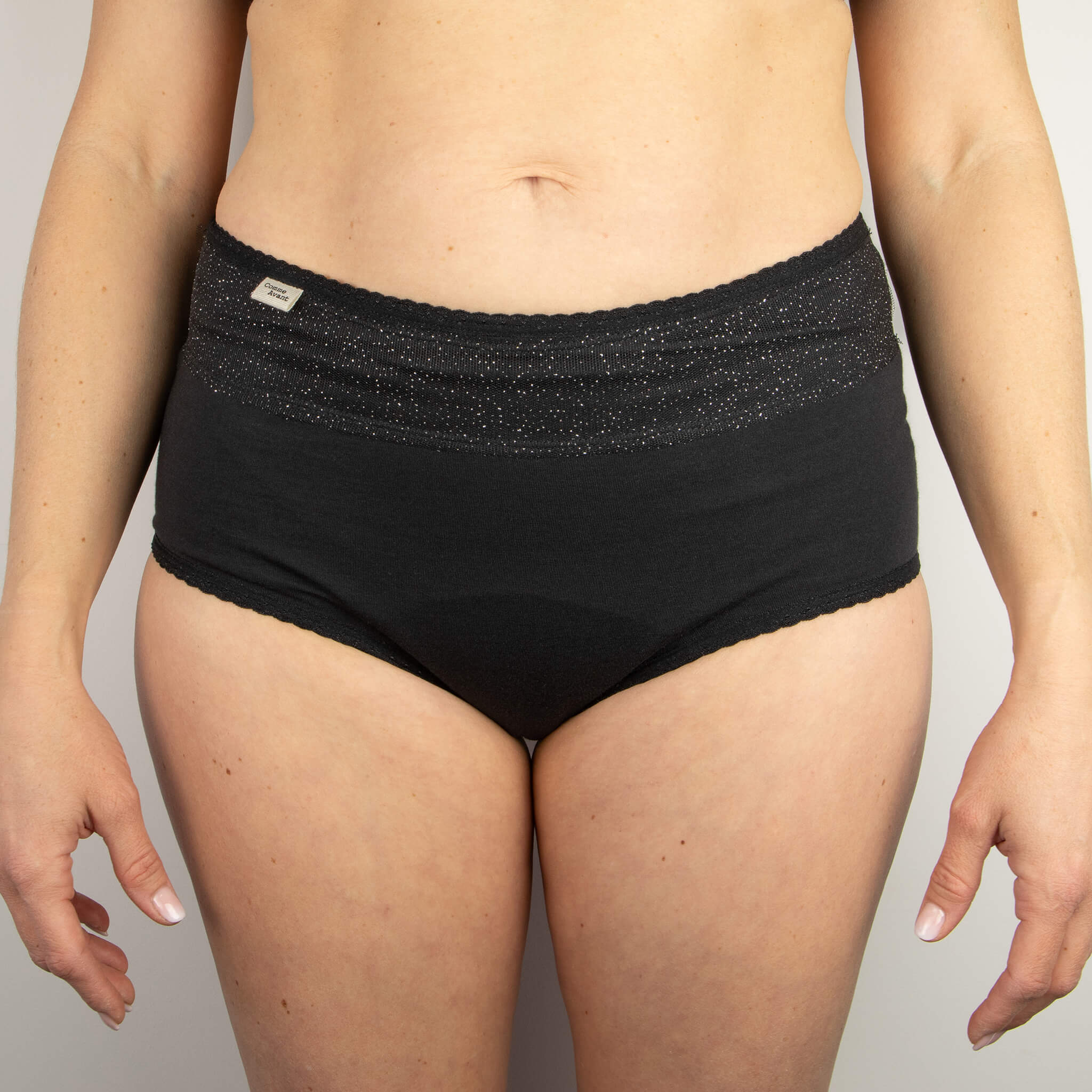 Shorty menstruel absorbant en coton bio - Version 1 - 1 shorty / Basique / Taille XS