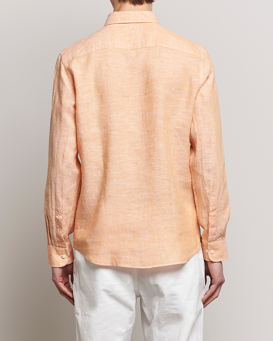 Morris Douglas Linen Button Down Shirt Orange