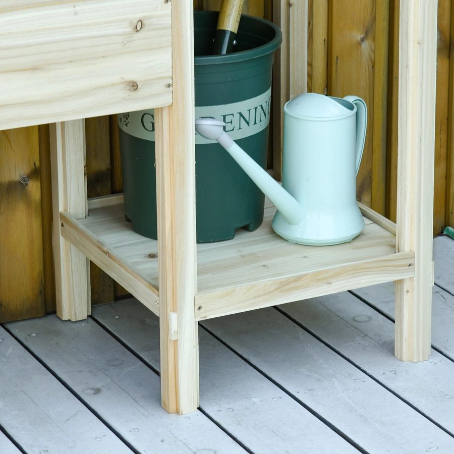 Outsunny Hochbeet mit 3 Stufigen Design natur