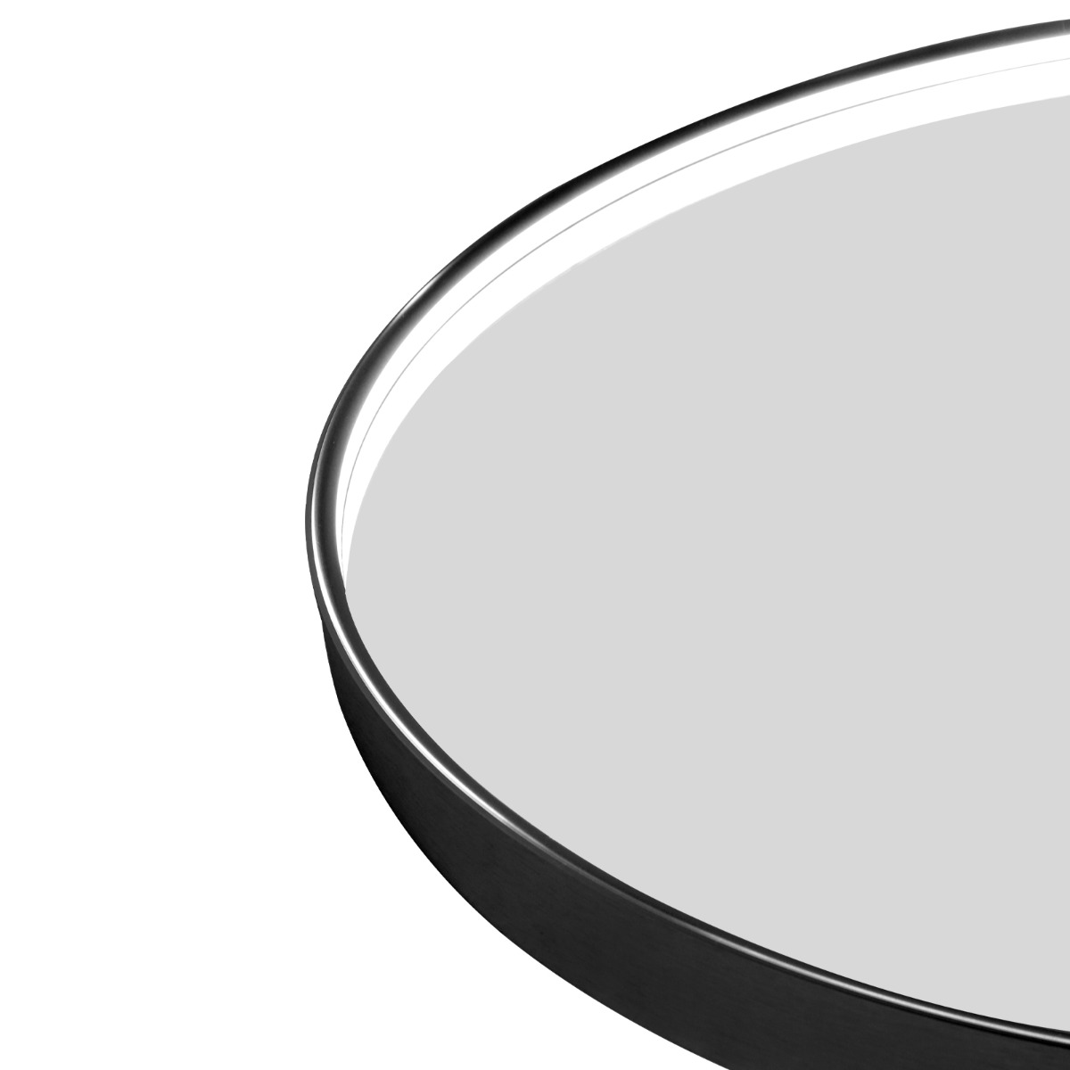Set van 2 Saniclear Circle Black ronde spiegels met verwarming, direct en indirect licht mat zwart 70cm