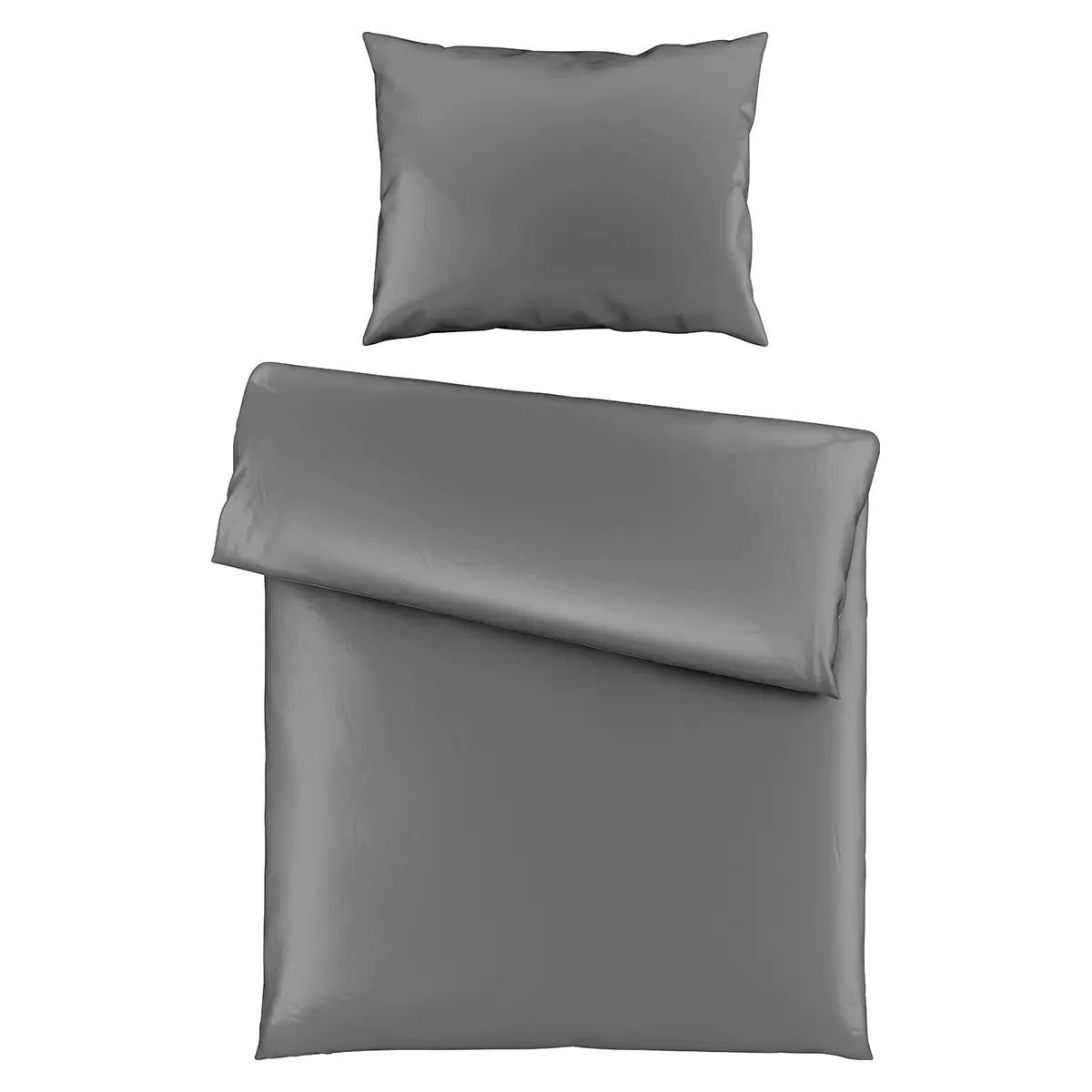 Bettwäsche-Set Satin uni Lydia Anthrazit