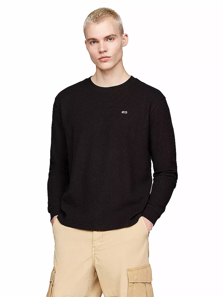 TOMMY JEANS Langarmshirt schwarz