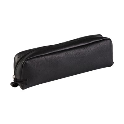 Clairefontaine - Trousse rectangulaire - cuir noir vieilli