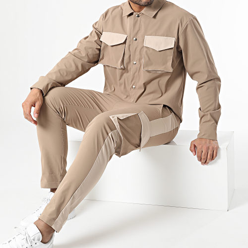 Ensemble Veste Et Pantalon Cargo Camel Clair