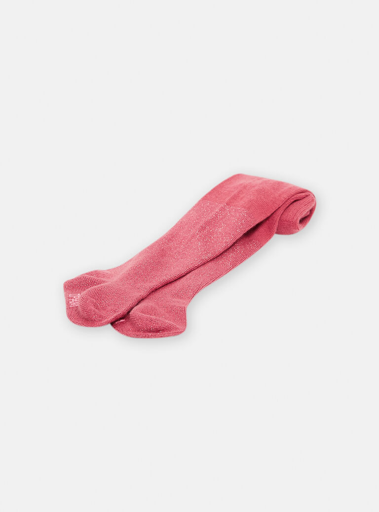 Collants roses en lurex bébé fille