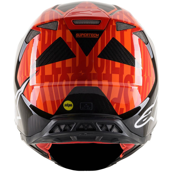 Alpinestars - Casque Supertech S-M10 Alloy Noir / Orange fluo / Rouge Mat