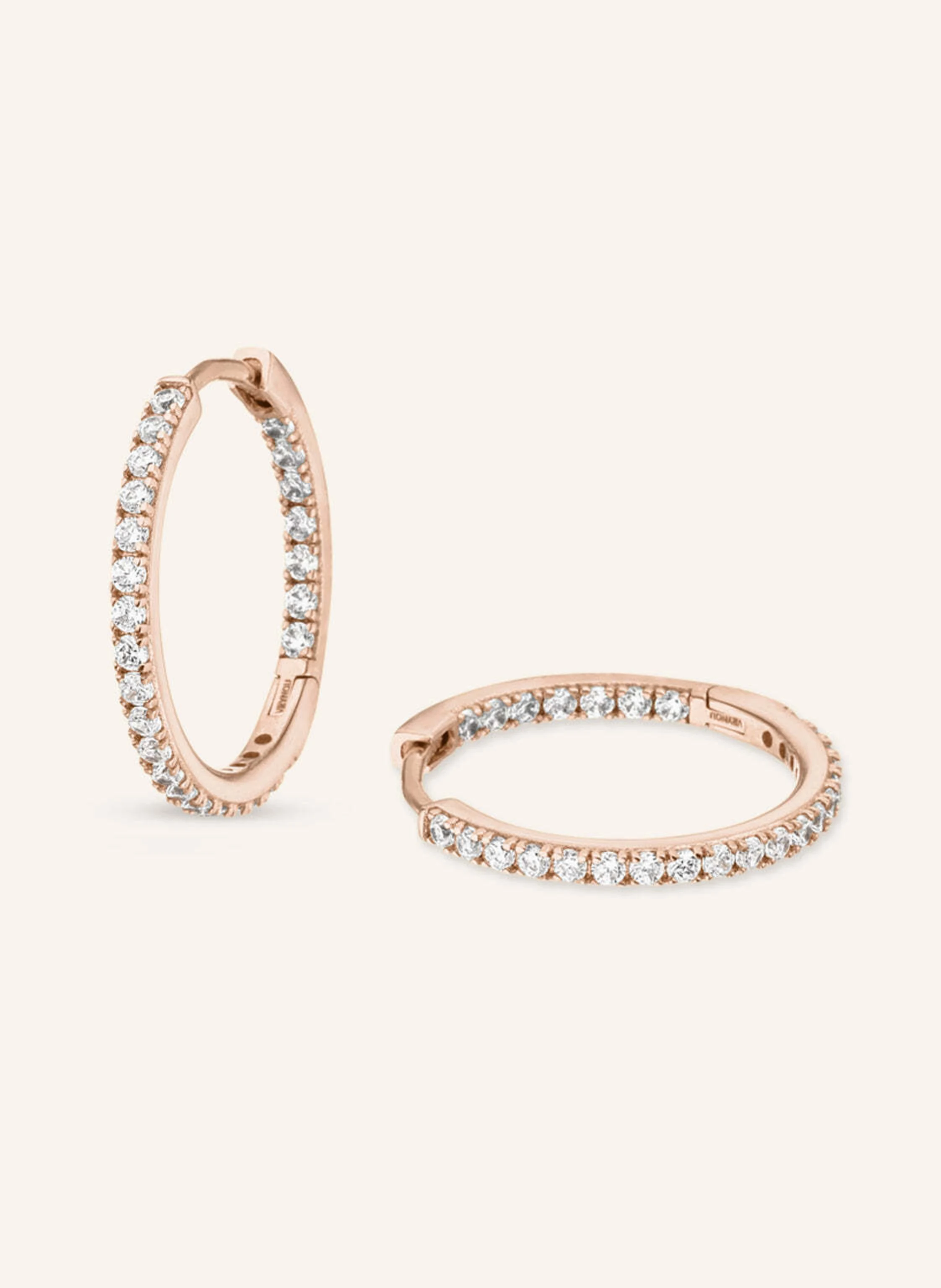 VEYNOU Creolen CLEO SMALL aus 14 Karat Roségold mit lab-grown Diamanten