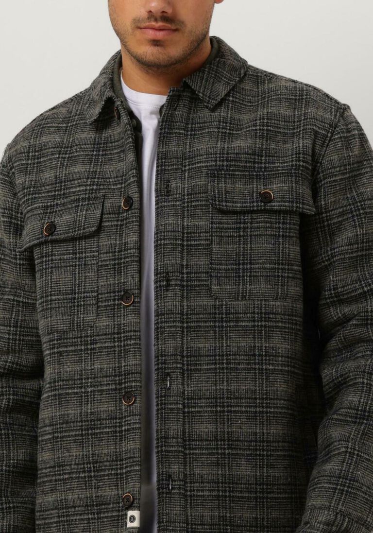 ANERKJENDT donkergroene anerkjendt overshirt aklion check overshirt