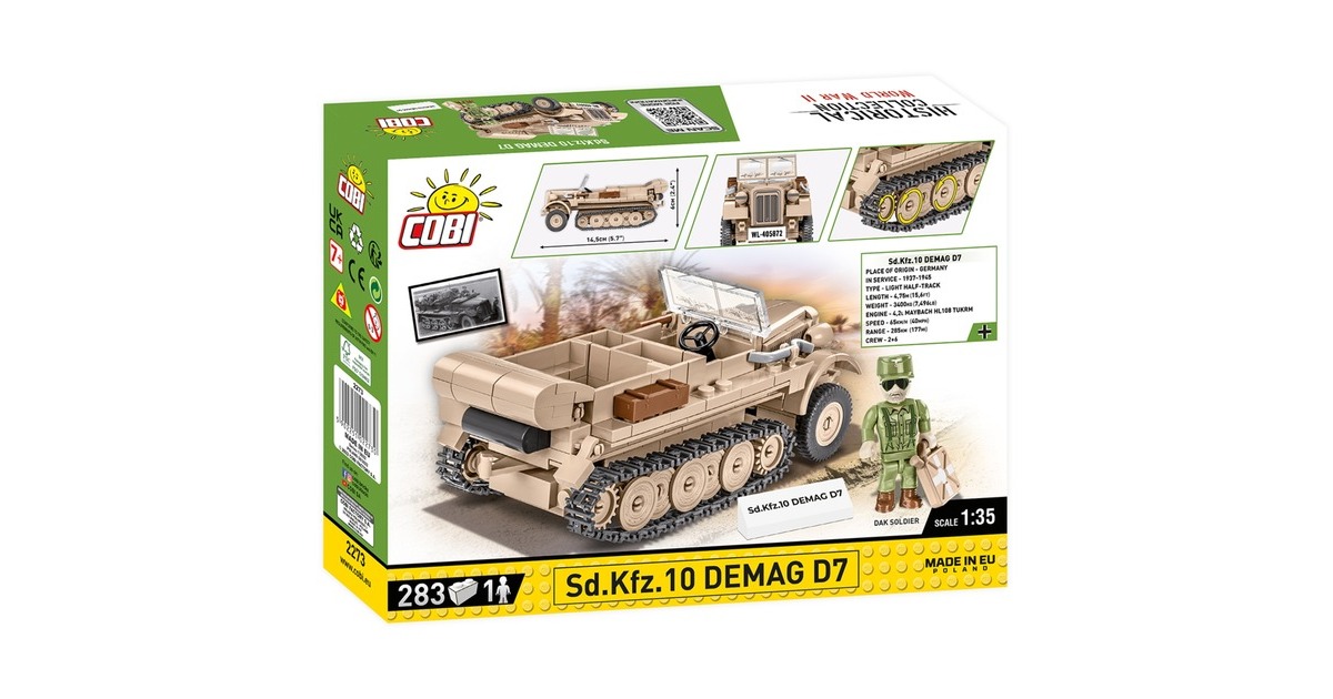 COBIHistorical Collection - Sd.Kfz 10 Demag D7 Constructiespeelgoed  (Schaal 1:35)