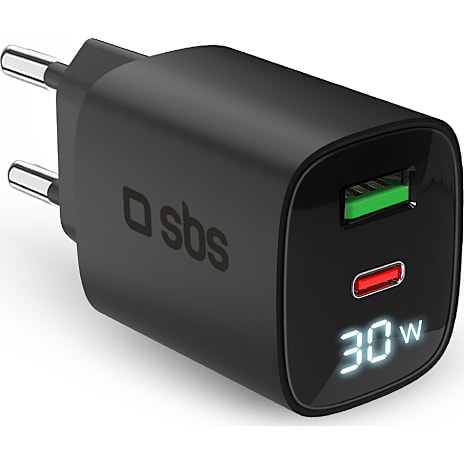 SBS oplader USB-C+A - sort