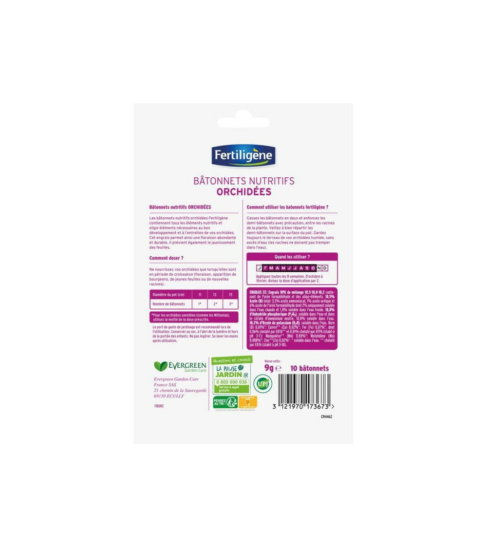 Bâtonnets orchidées fertiligène - lot de 10