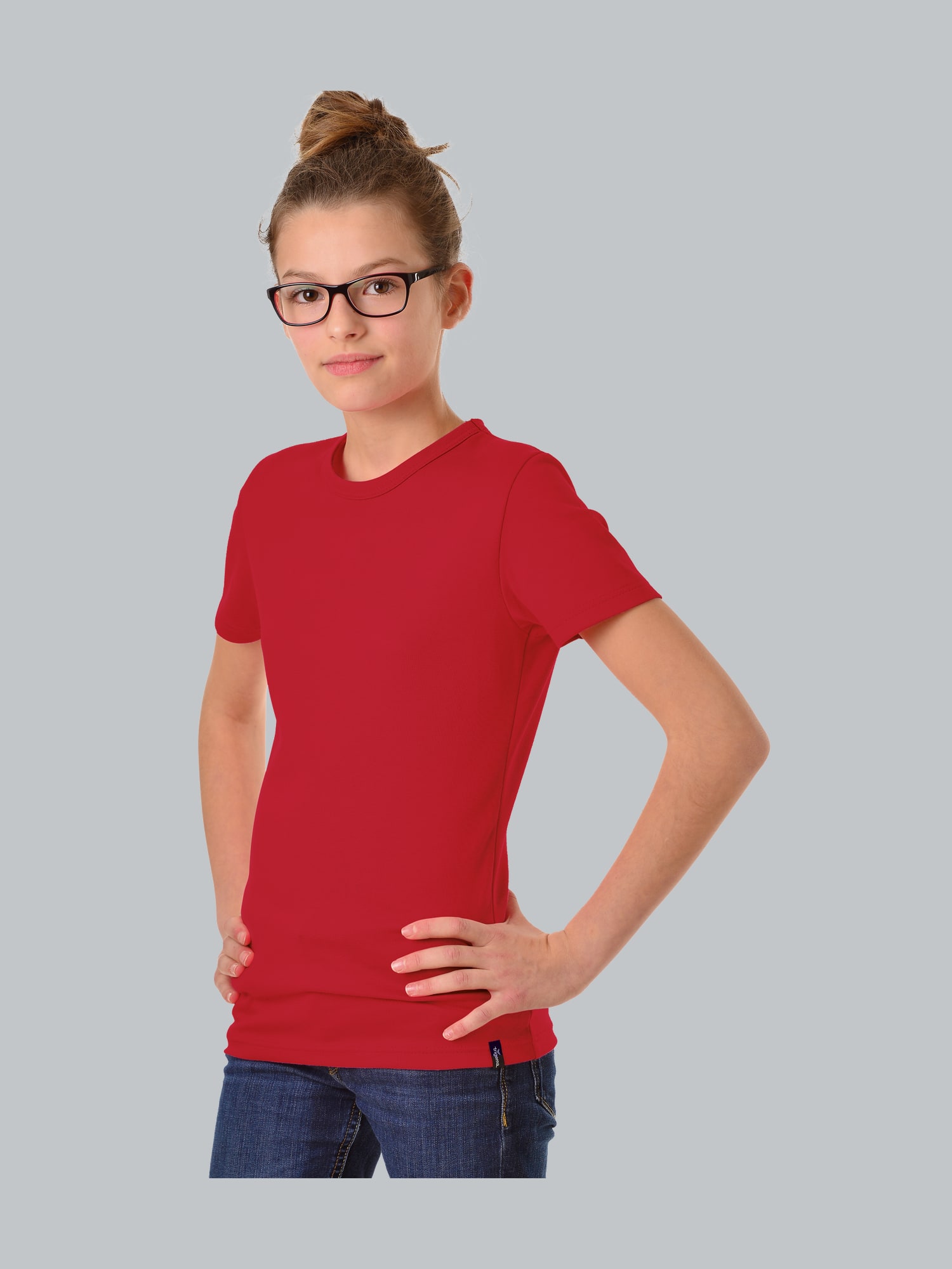 T-Shirt aus Baumwolle/Elastan Kirsch