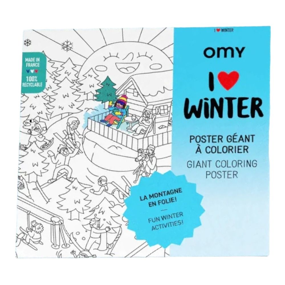 Poster géant à colorier I love winter Omy