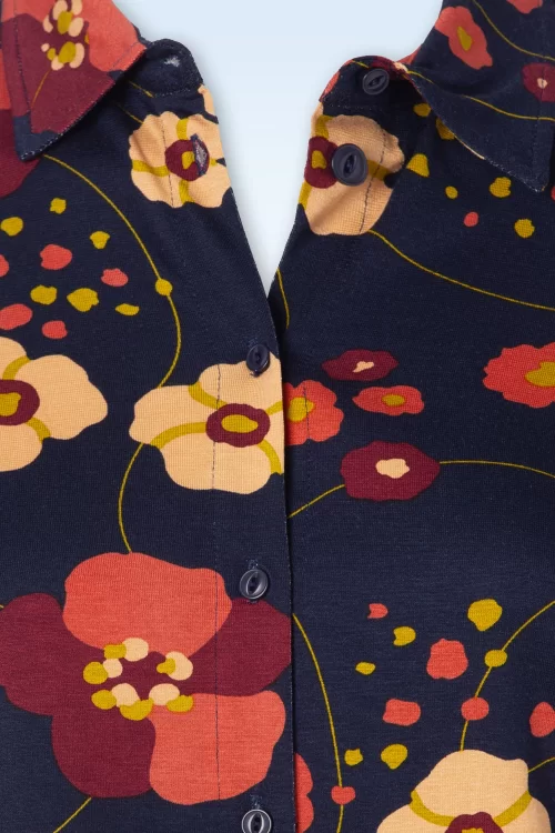 King Louie Melody blouse in avondblauw