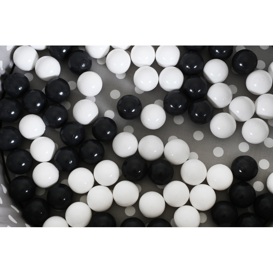 knorr toys® Bällebad soft - Grey white dots - 100 balls greycreme grau