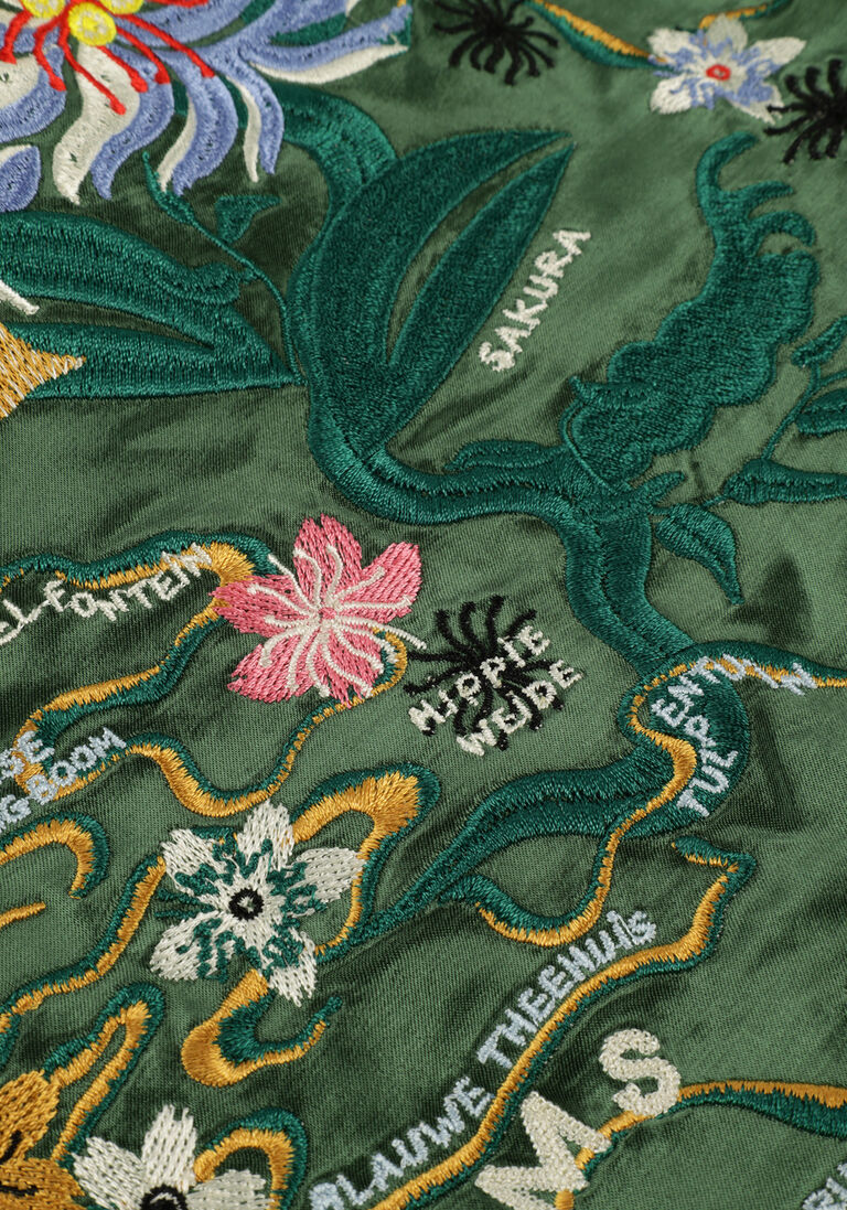 SCOTCH & SODA donkergroene scotch & soda  reversible souvenir kimono bomber