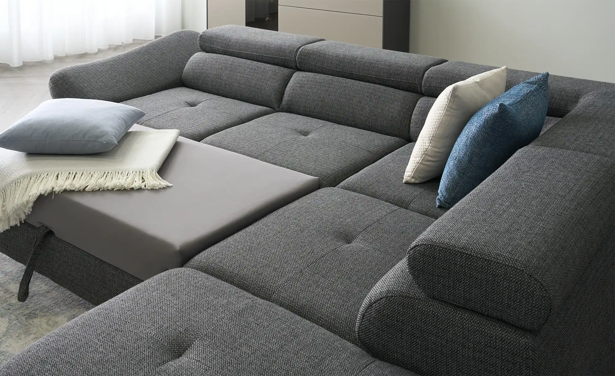switch Ecksofa aus Flachgewebe Fabio