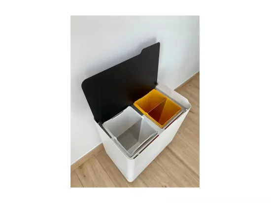 Poubelle pour tri sélectif modulable, fermeture douce, 40 litres, ECOBOX-TOP