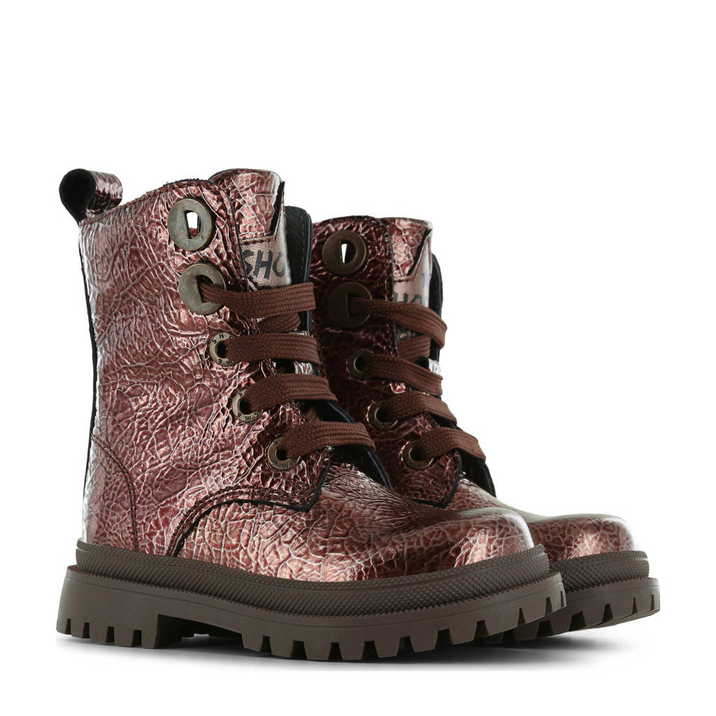Shoesme leren veterboots koper