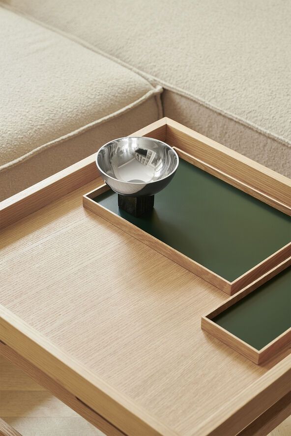 GEJST Frame tray medium oak/green Lysebrun