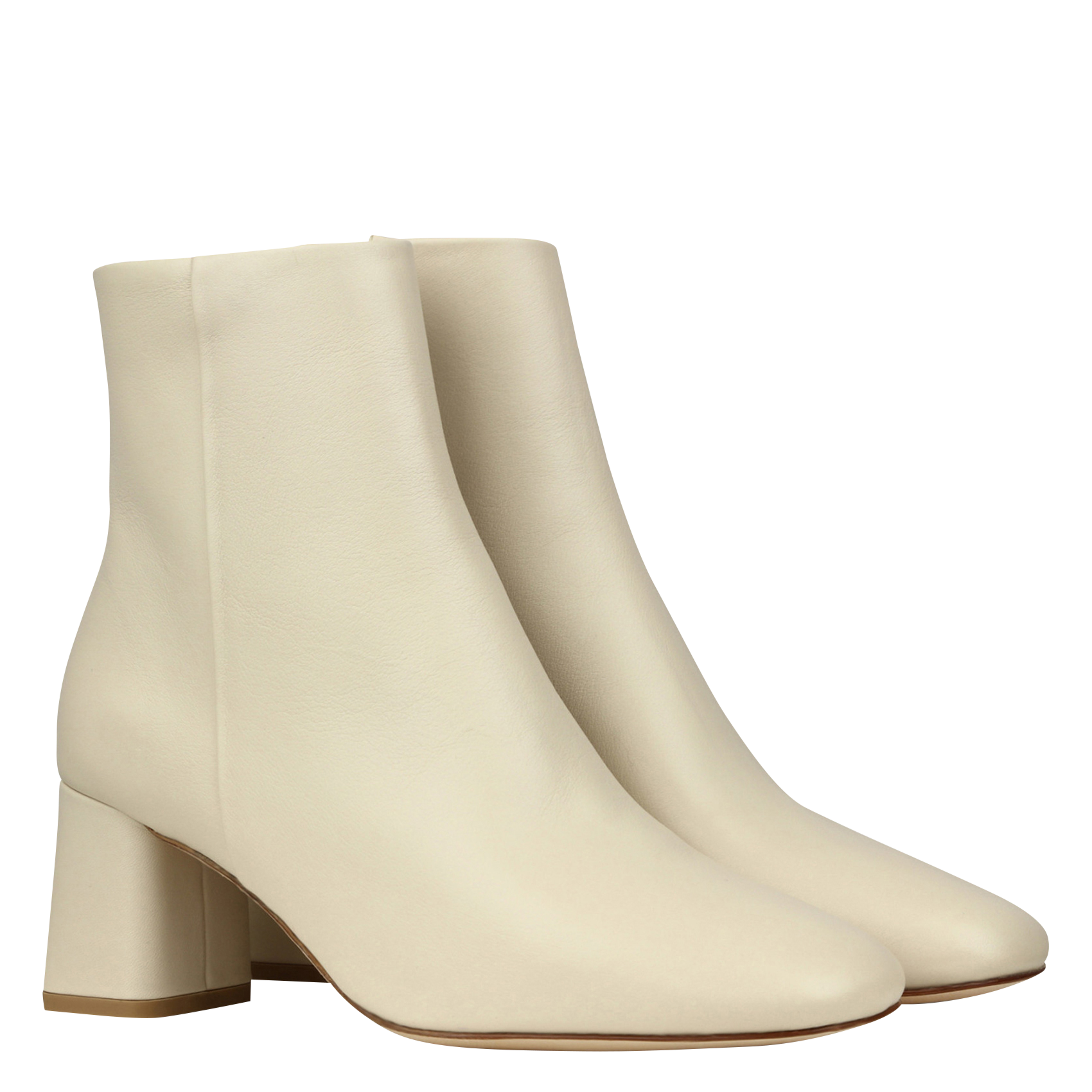 MELO - Bottines à talons en cuir | Beige