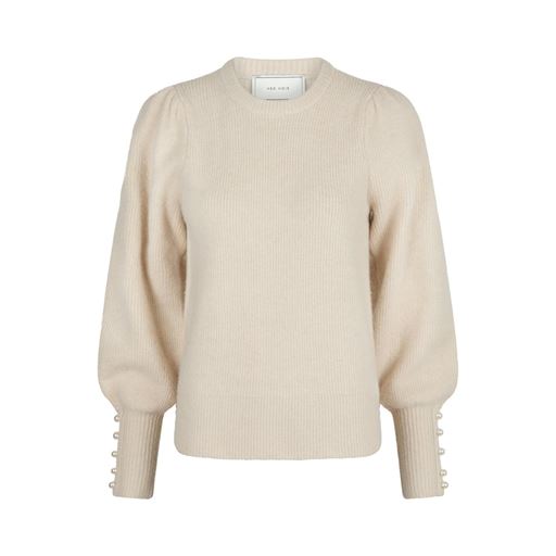 Neo Noir Angie Knit Striktrøje, Ivory, 40