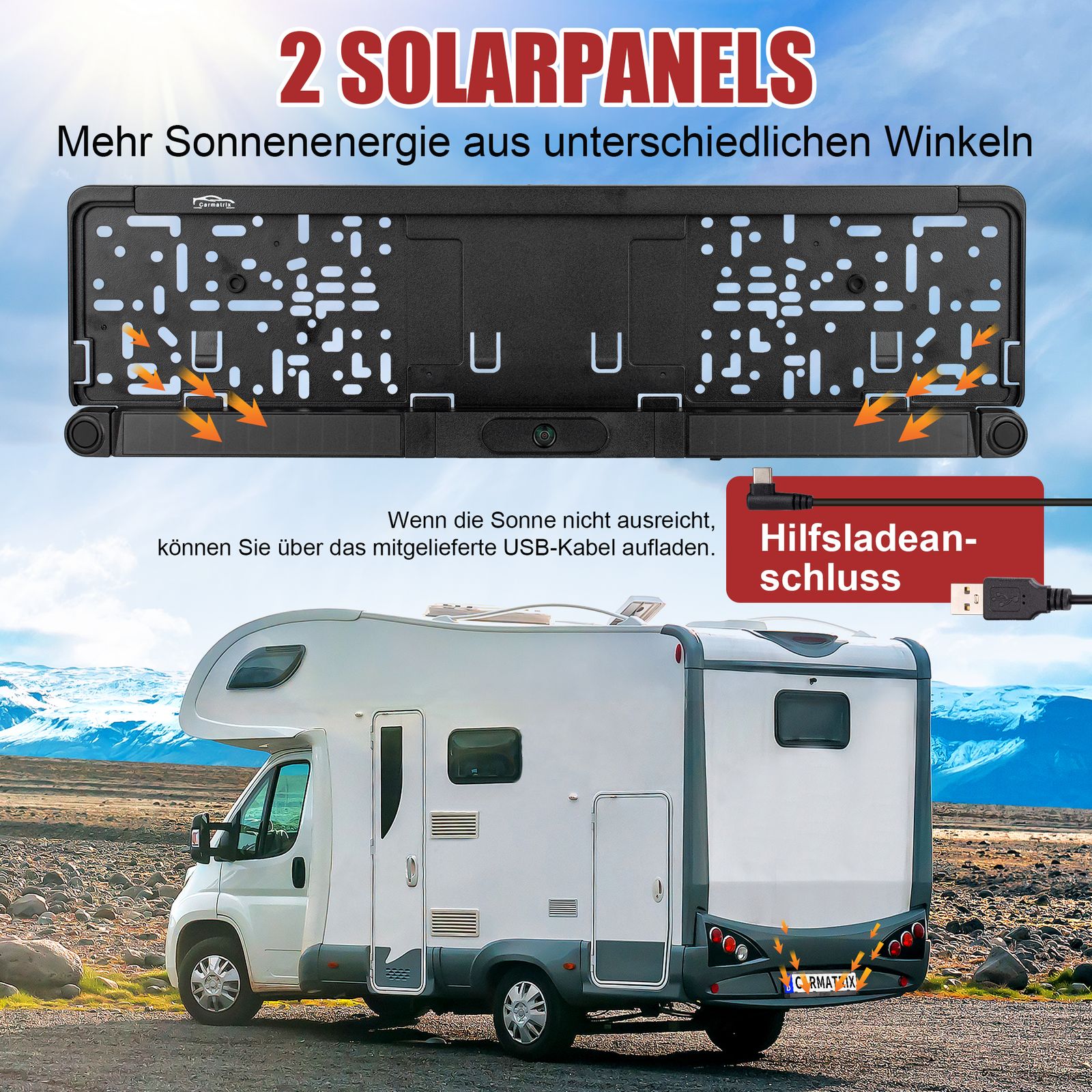 CARMATRIX Solar Rückfahrsystem mit 7