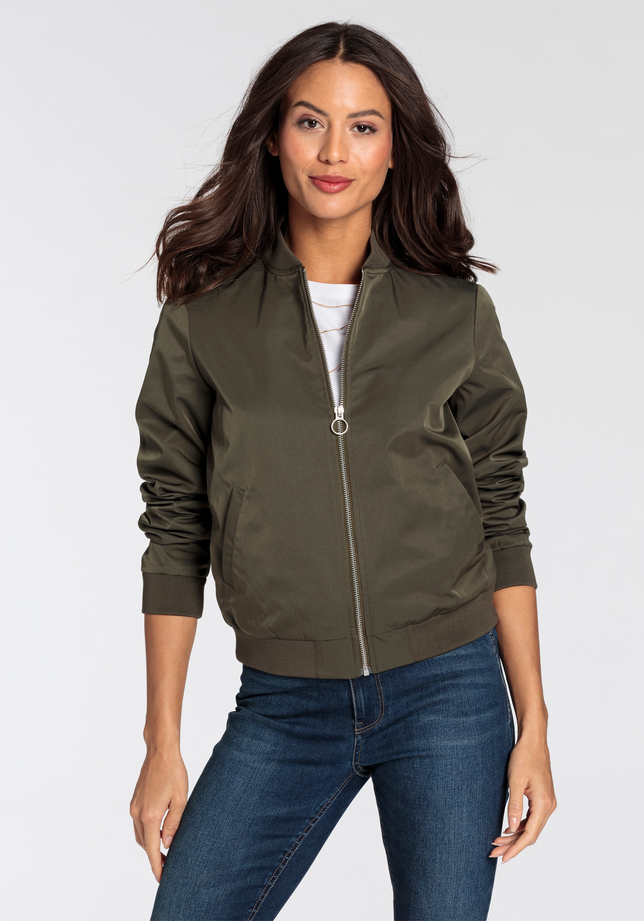 AJC Blouson mit Rippkragen, praktische Eingrifftaschen, Leichte Übergangsjacke