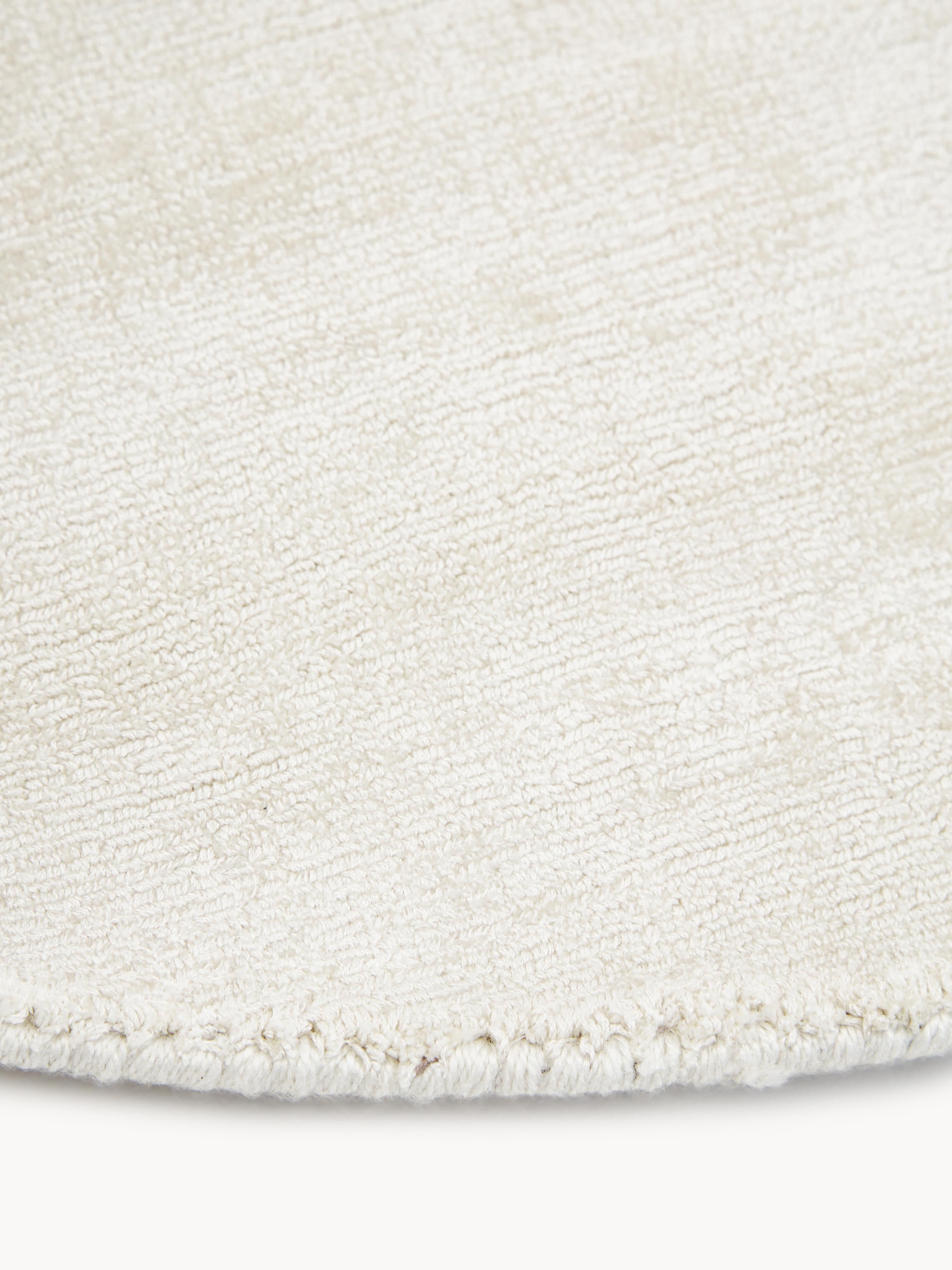 Rond viscose vloerkleed Jane, handgeweven