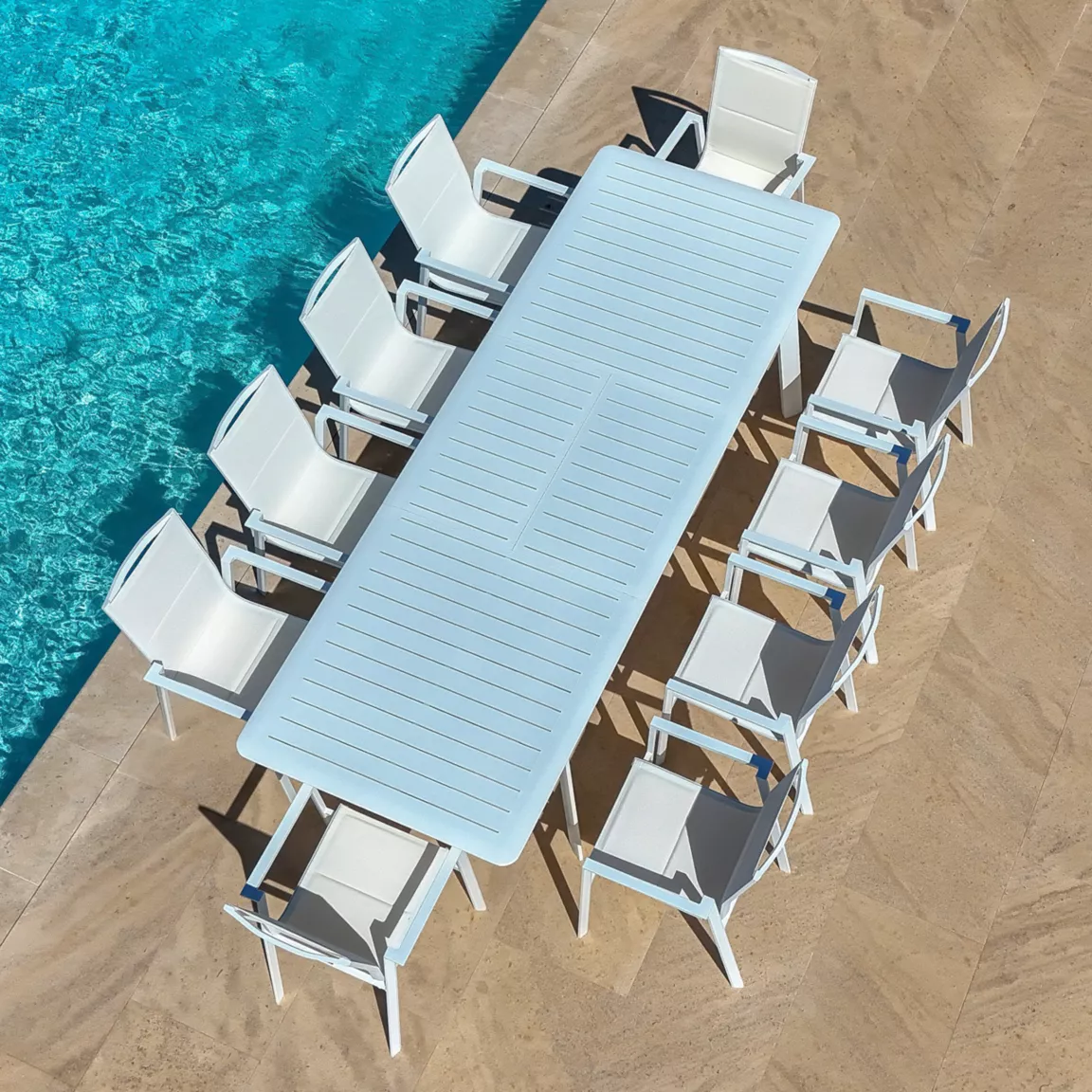 Fauteuil de jardin empilable aluminium Portofino Blanc