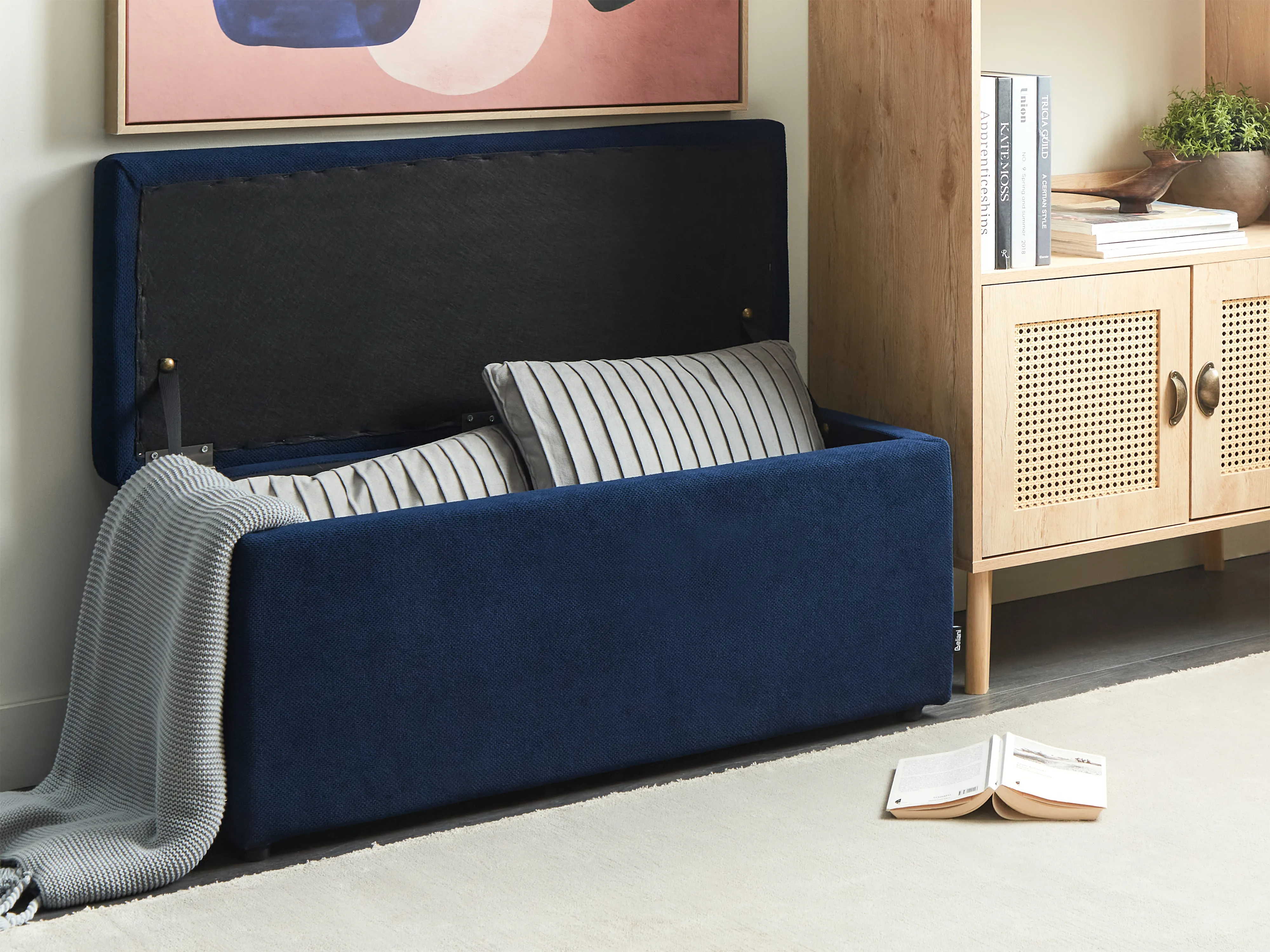 Opbergpoef OREM Stof Marineblauw