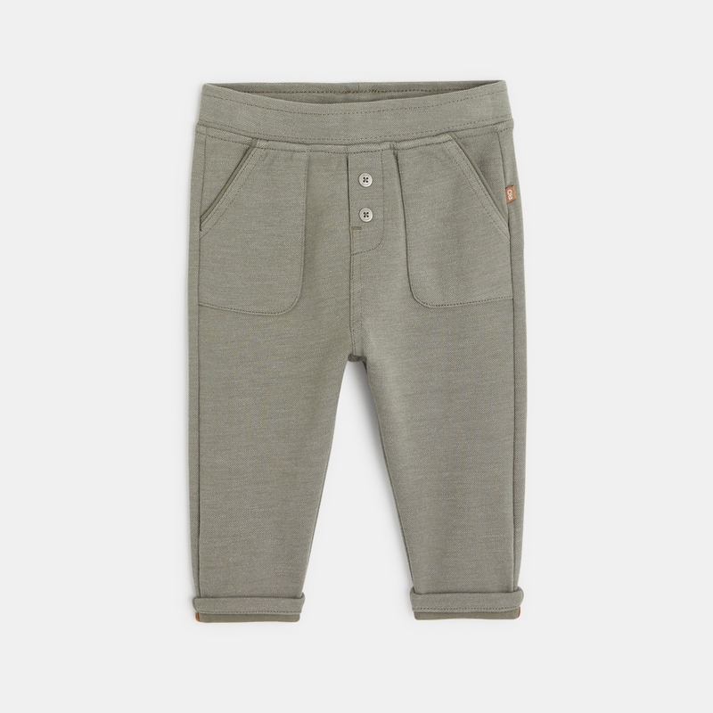 Pantalon coton fantaisie vert bébé garçon