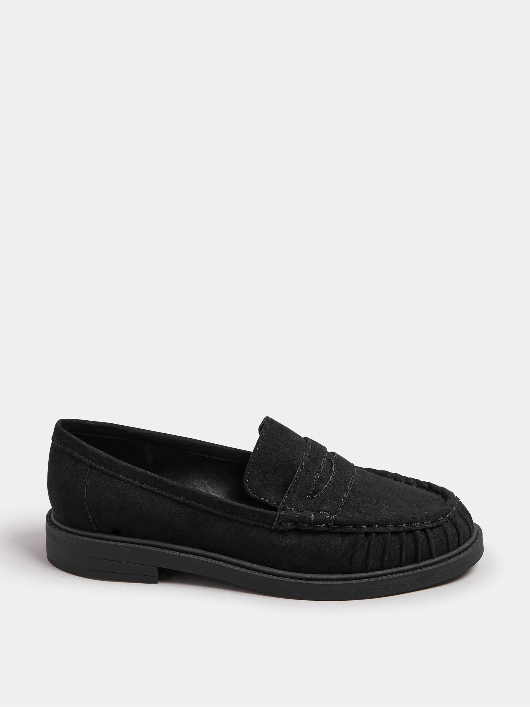 Zwart - Yours Curve Extra-Wide Fit Ruched Loafers