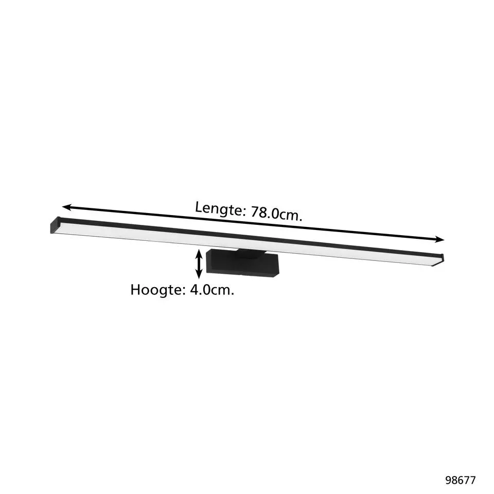 EGLOPandella1Spiegellamp-LED-78cm-Zwart/Wit