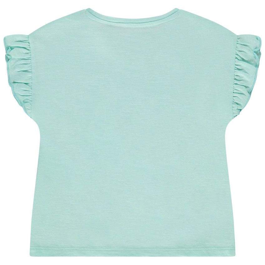 T-shirt manches courtes volantées en jersey La Reine des neiges pour fille - Bleu