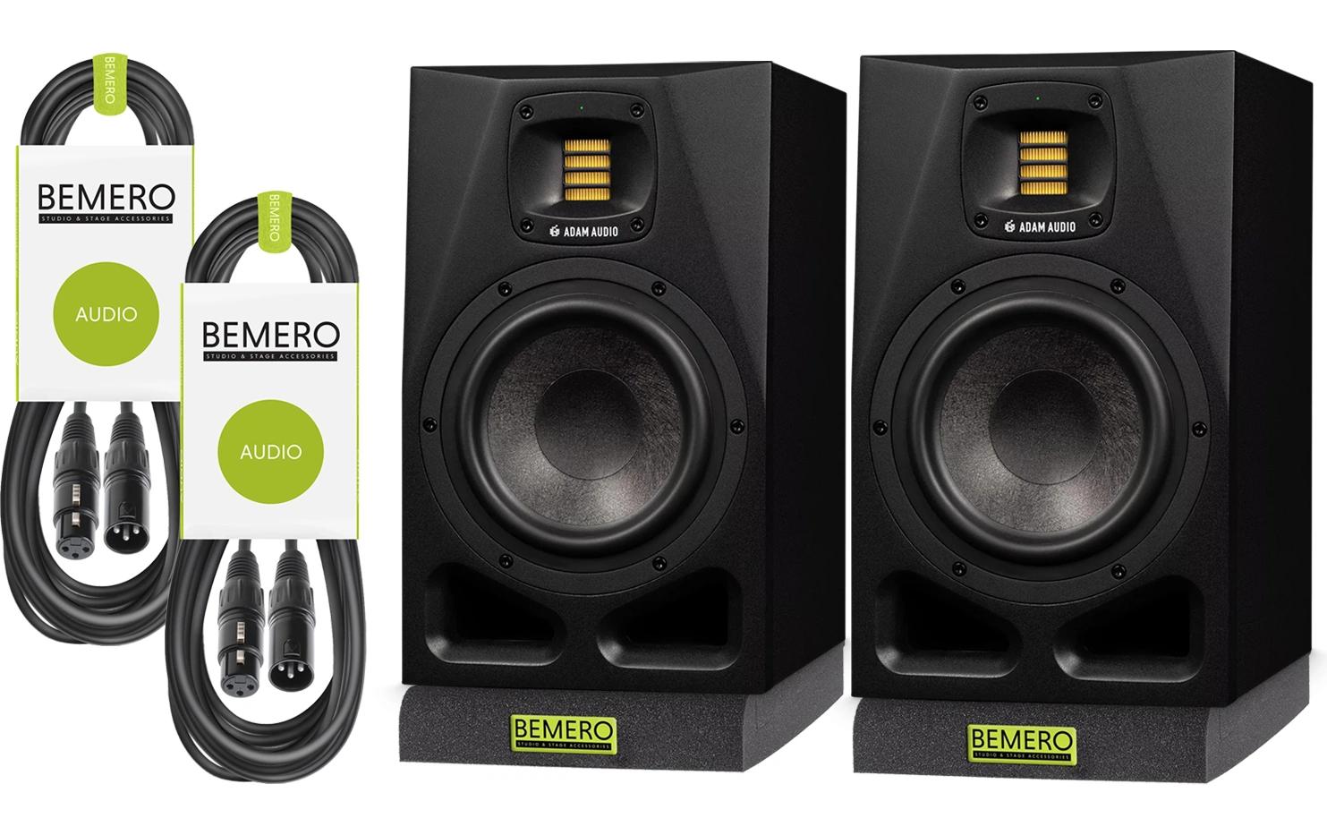 Studiomonitore A7 V Kit 1 Schwarz<br>2x Aktivlautsprecher mit Iso-Pads und Kabel