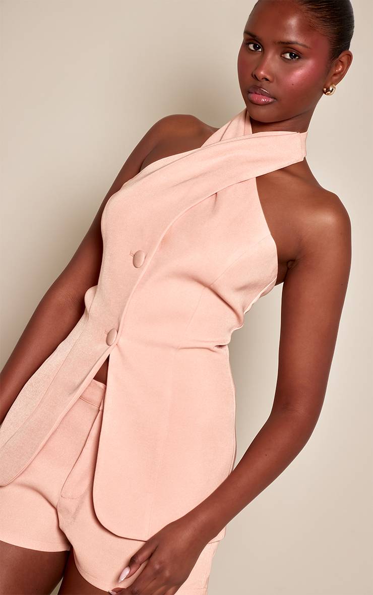 Pêche Gilet Col Licou Torsadé Avec Détails Boutonnés