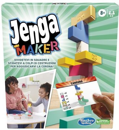 Hasbro Gaming Jenga Maker - Bordspel voor kinderen +8 jaar - Franse versie - Bouw snel en win de kroon!