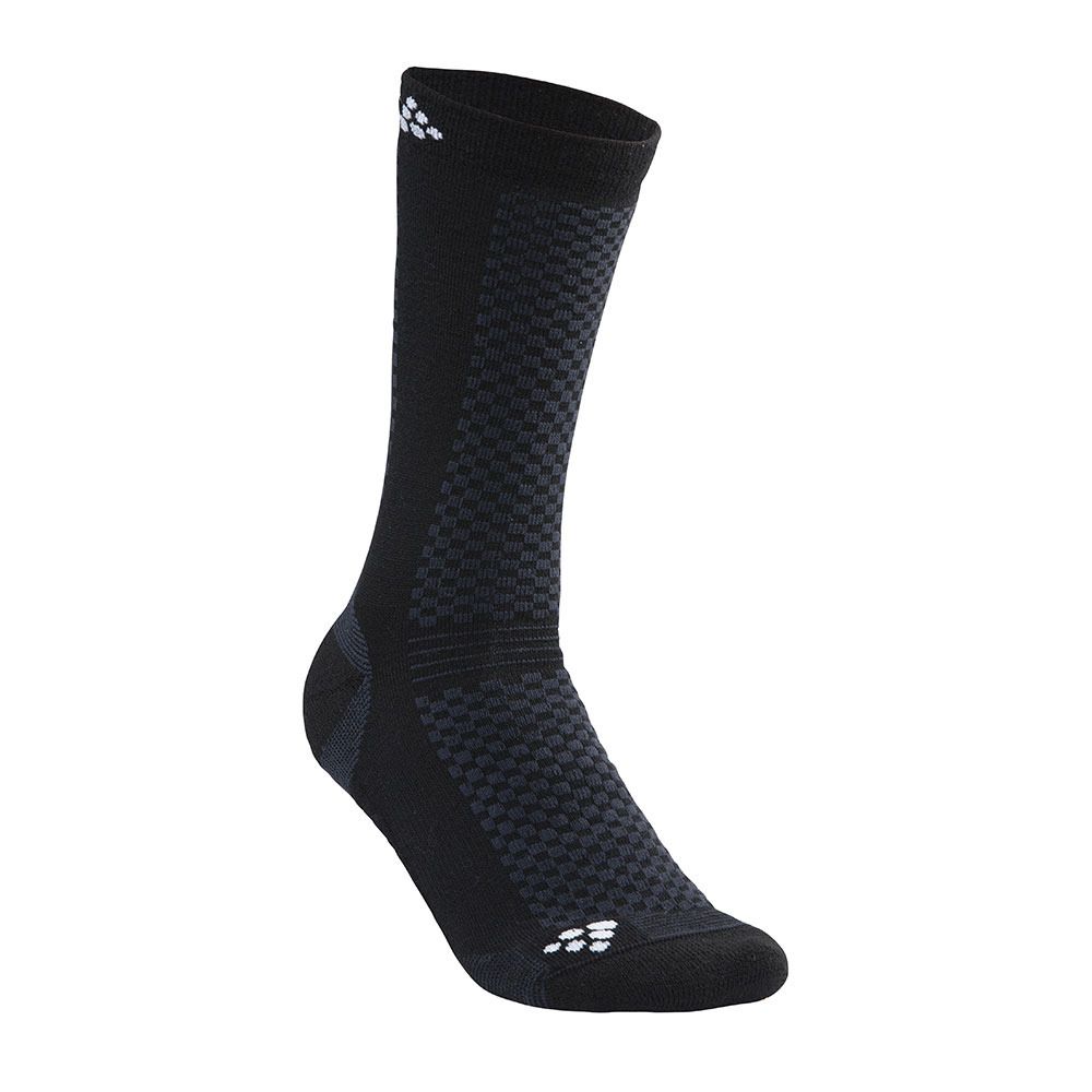 Lot de 2 paires de chaussettes mi-hautes WARM noir/blanc