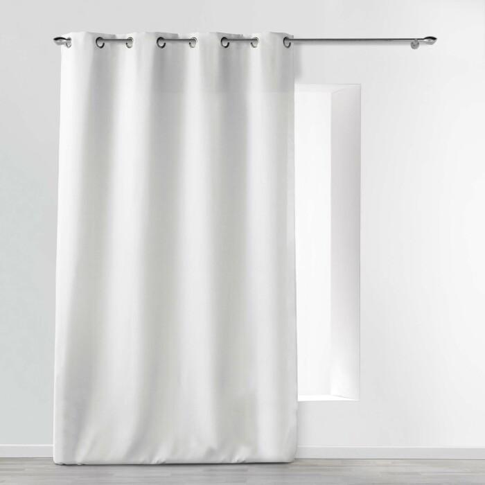RIDEAU OEILLETS 140X280CM UNI ESSENTIEL BLANC