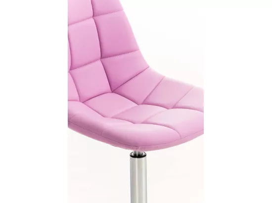 Chaise de bureau - Similicuir & Métal chromé - Rose - Emil