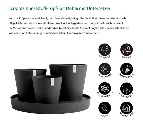Ecopots Kunststoff-Topf-Set Dubai mit