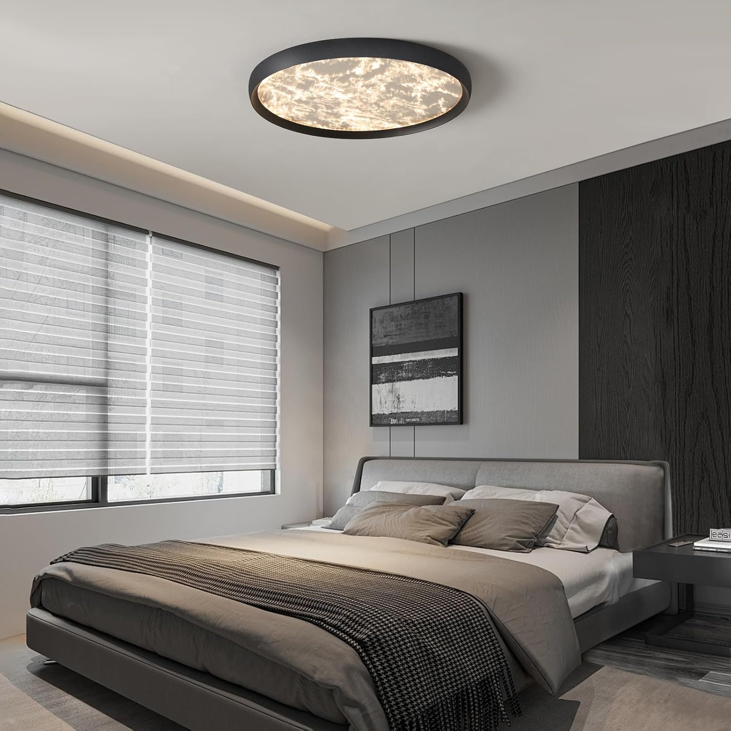50cm LED Deckenleuchte Flach Dimmbar mit Wolken-Design – Kreative Runde Einbauleuchte, 3000K-6000K, 40W – Moderne Küchenlampe, Wohnzimmerlampe, Badlampe, Flurbeleuchtung, Büro
