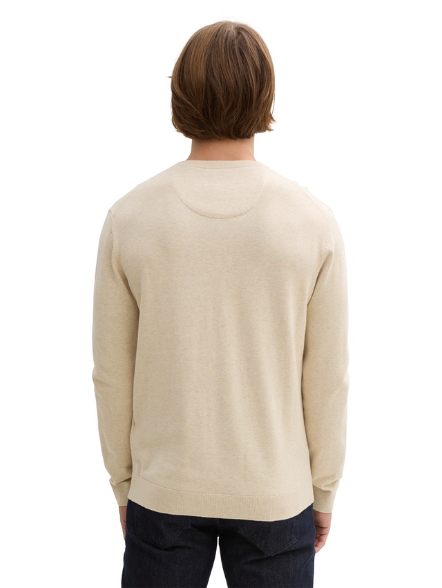 TOM TAILOR V-Ausschnitt-Pullover , mit kleiner Logo-Stickerei