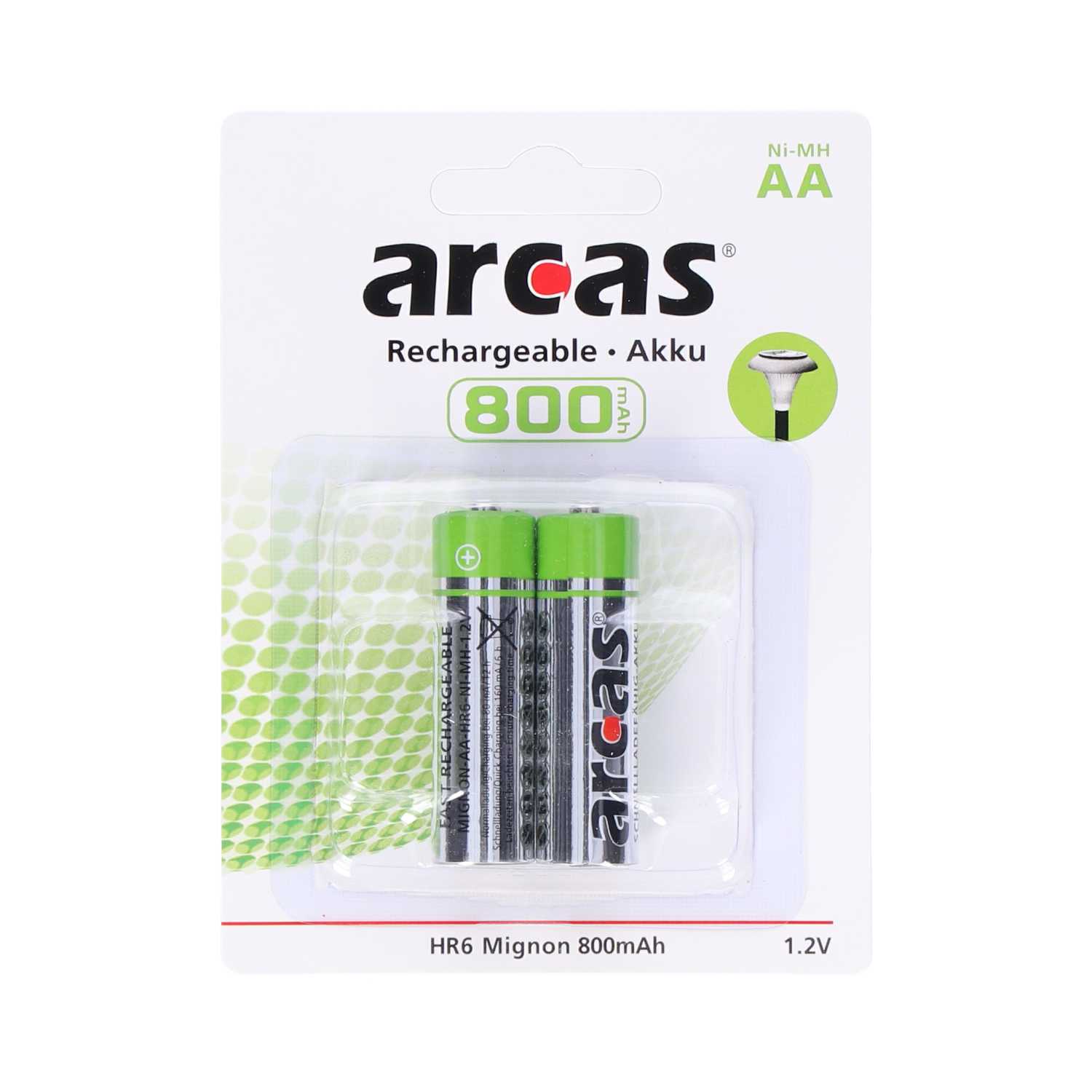 Arcas Batterie Akku, 2er, AA/R6