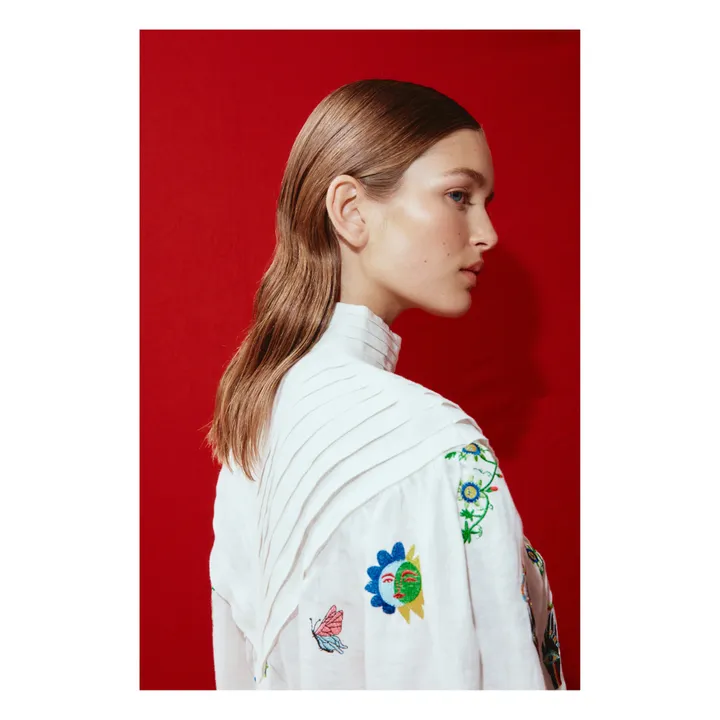 Alémais Blouse Brodée Atticus Lin | Crème
