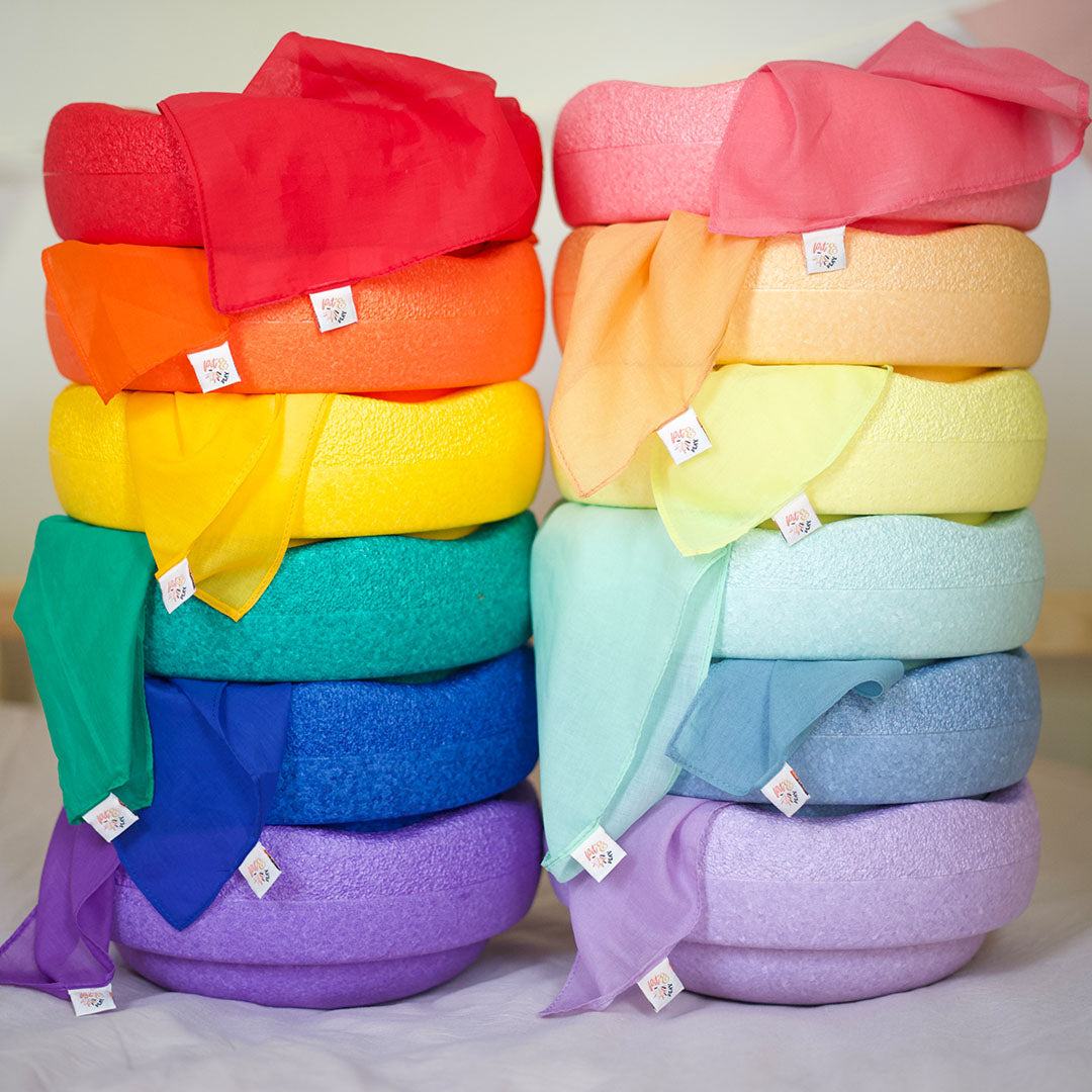 pit and play speeldoek pastel - blauw - 75x75 cm