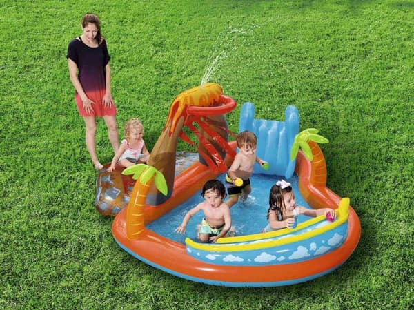 Lava Lagoon oppblåsbar lekeplass 265 x 265 x 104 cm Bestway 53069